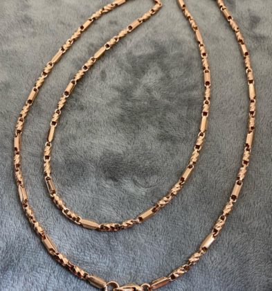 70 cm Cadena Rustica Maciza Oro Rosado 18K 750 38.25 gr 3mm