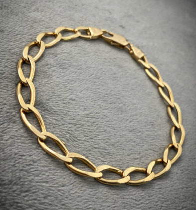 Pulso Tejido Aro Seguido Oro Amarillo 18k Italy 11.2gr 18.5cm