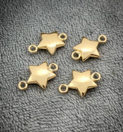 Herraje De Estrella Oro Amarillo 18k 0.4 gr 1.5 cm