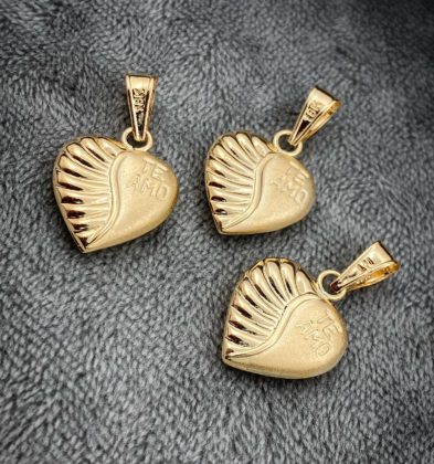 Dije De Corazon Te Amo Oro Amarillo 18k 1.0gr 2.5 cm