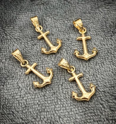 Dije De Ancla Oro Amarillo 18k 0.35gr 2.0 cm