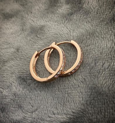 Candongas Con Swarovski Oro Rosa 18k 2.4gr 15.4mm