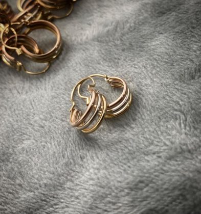 Candongas Tres lineas en Tres Oros 18K 0.9gr