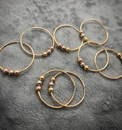 Candongas con Bolas 4mm Tres Oros 18K 2.0gr