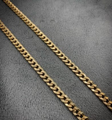 50 cm Cadena Tejido Cubano Oro Amarillo 18k Italy 10.5gr 4.0mm